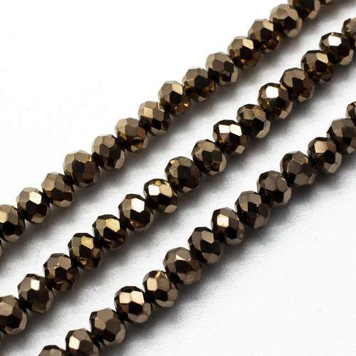 4mm crystal beads bronze plate — faceted for jewelry making and beadwork
