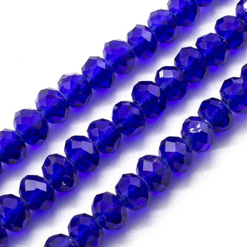 6mm crystal beads royal blue, pack of 100 — faceted for jewelry making and beadwork