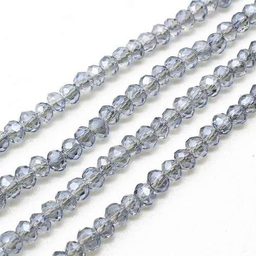 3mm crystal beads hint of blue 150pc — faceted for jewelry making and beadwork