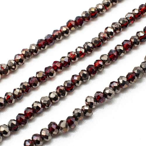 3mm crystal beads ruby red mirror — faceted for jewelry making and beadwork