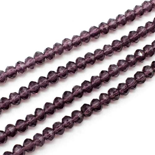 3.5mm crystal beads purple, pack of 130 — faceted for jewelry making and beadwork