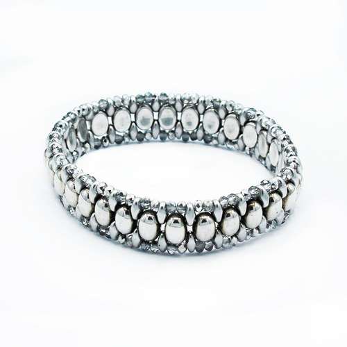 Elastic Samos Bracelet silver bracelet making kit — DIY set with beads and instructions for creating handmade jewelry