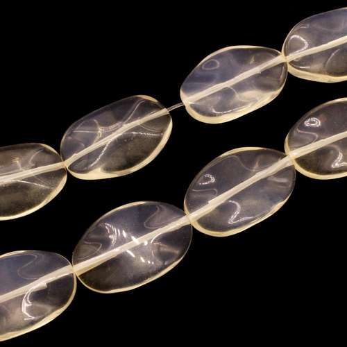 Opal White Oval Curved Disc - 30x20mm