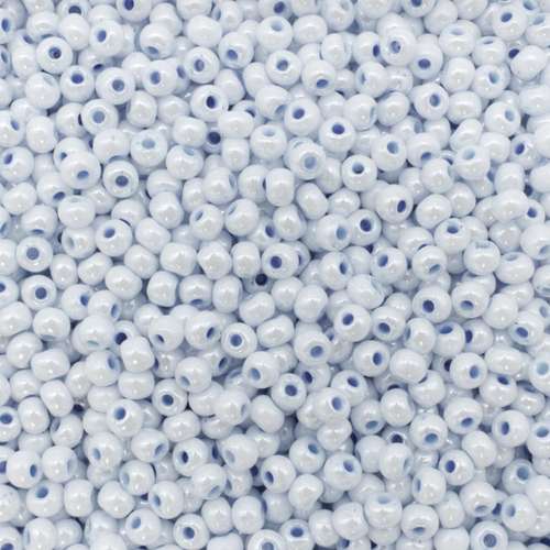 size 8 FGB glass seed beads shell colours baby blue — 50g pack, ideal for bead weaving, embroidery, and jewelry making