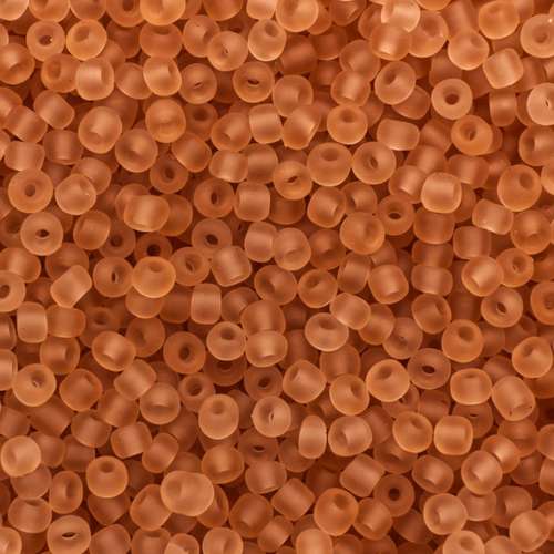 size 8 FGB glass seed beads frosted peach — 50g pack, ideal for bead weaving, embroidery, and jewelry making