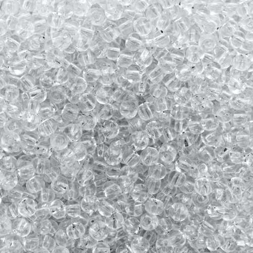size 8 FGB glass seed beads transparent crystal — 50g pack, ideal for bead weaving, embroidery, and jewelry making