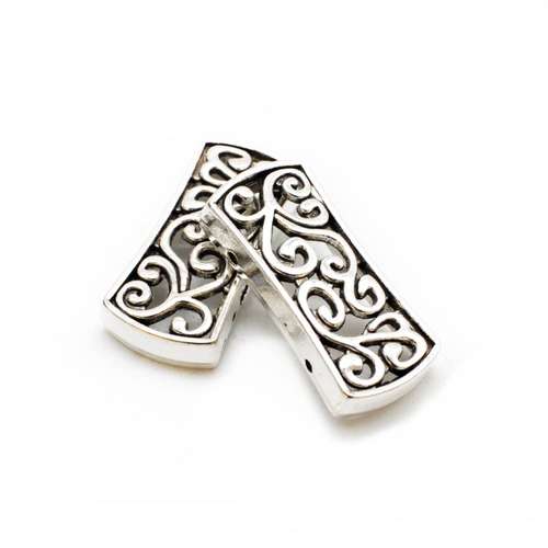 Antique Silver Metal Spacer Bar Filigree 25x12mm 5pcs