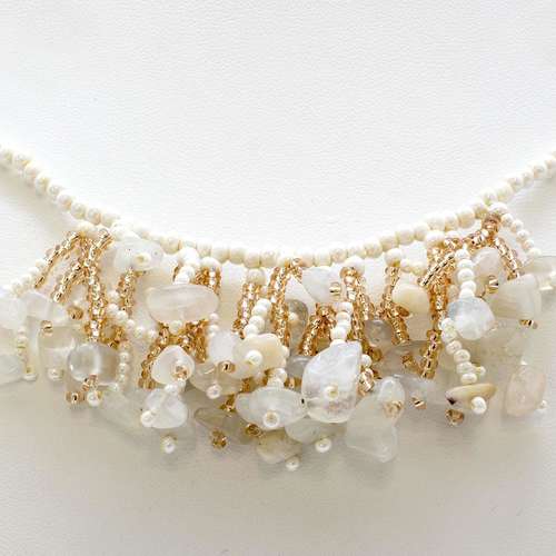Coralling Necklace Makes 4 moonstone b necklace making kit — DIY set with beads and instructions for creating handmade jewelry