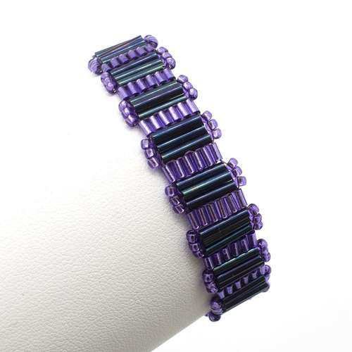 Brenda's Bugle Bracelet Purple Nebula Makes 3 bracelet making kit — DIY set with beads and instructions for creating handmade jewelry