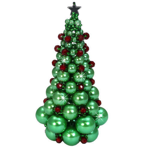 Christmas Tree Kit green jewelry making kit — DIY set with beads and instructions for creating handmade jewelry