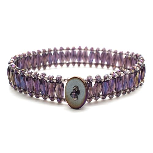 Crystal Barrel Bracelet Makes 2 purple bracelet making kit — DIY set with beads and instructions for creating handmade jewelry
