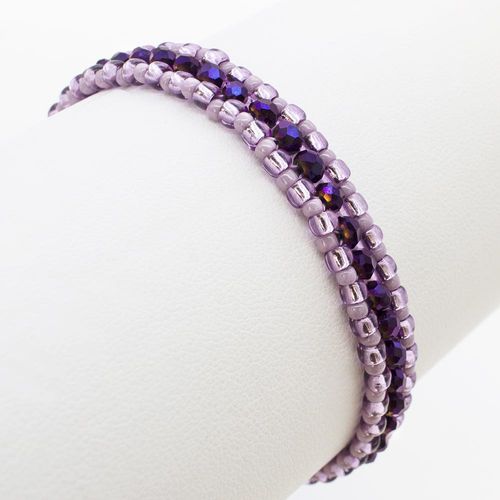 Lara Crystal Bracelets Kit mauve bracelet making kit — DIY set with beads and instructions for creating handmade jewelry