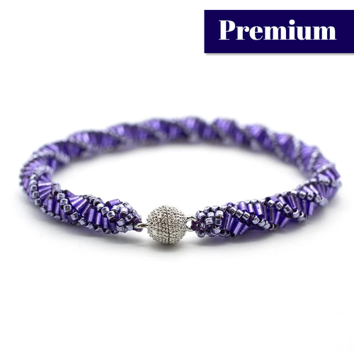 Russian Spiral Bracelet Kit Makes 2 purple bracelet making kit — DIY set with beads and instructions for creating handmade jewelry