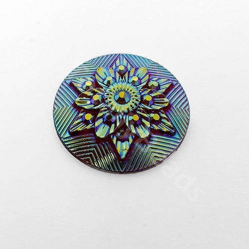 Acrylic Cabochon 20mm Disc - Winter Flower Iris Red
