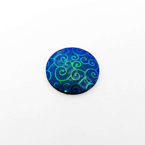 Acrylic Cabochon 20mm Disc - Swirl Iris Blue