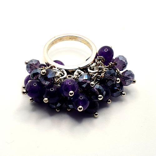 Headpin Ring Bead Pack amethyst jewelry making kit — DIY set with beads and instructions for creating handmade jewelry