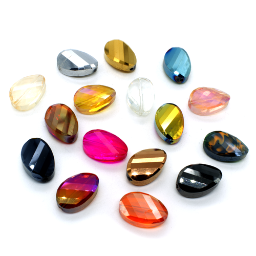 13mm crystal beads mixed, pack of 12 — faceted for jewelry making and beadwork