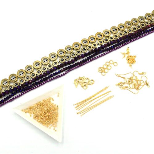 Hematite Doughnut Jewellery Pack - Purple Gold