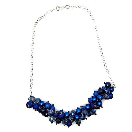 Popcorn Jewellery with Druzy Glass space blue jewelry making kit — DIY set with beads and instructions for creating handmade jewelry