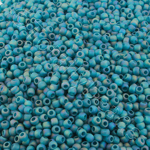 Toho Size 11 Seed Beads 10g - Transparent Rainbow Frosted Teal
