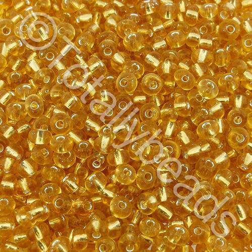 Seed Beads Silver Lined Gold - Size 8 100g