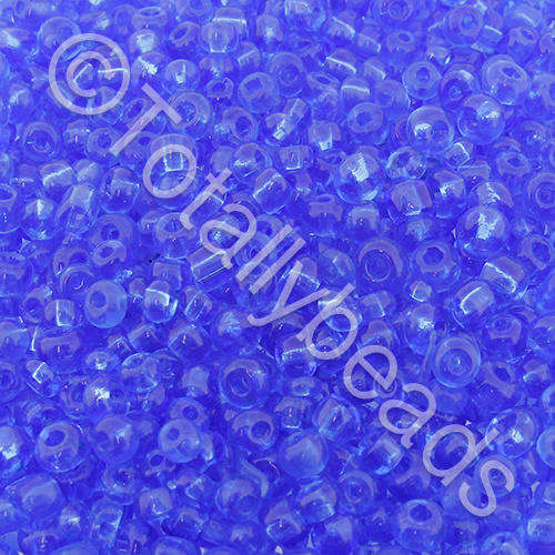 Seed Beads Transparent Blue - Size 11 100g