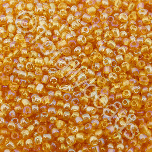 Seed Beads Transparent Rainbow Gold - Size 11 100g