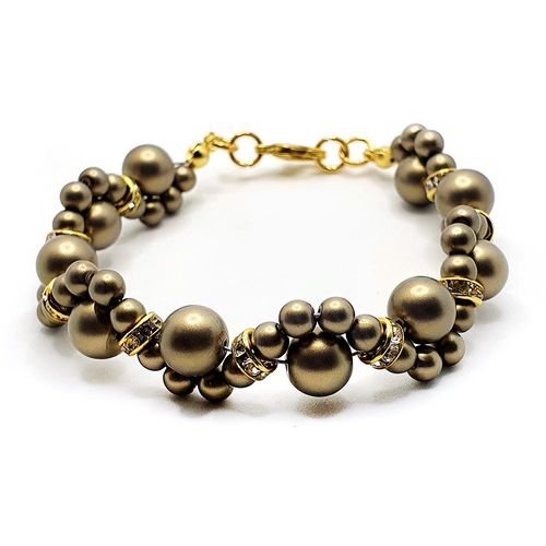Satin Sparkle Bracelet antique gold bracelet making kit — DIY set with beads and instructions for creating handmade jewelry
