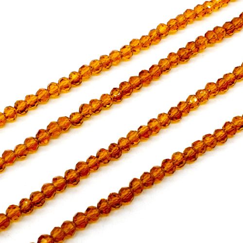 3mm crystal beads dark topaz — faceted for jewelry making and beadwork