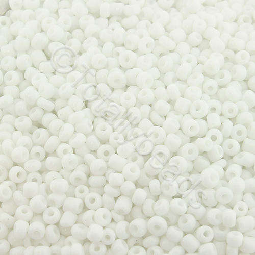 Seed Beads Opaque White - Size 11 100g
