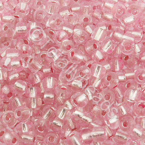 Seed Beads Silver Lined Pink - Size 6 100g