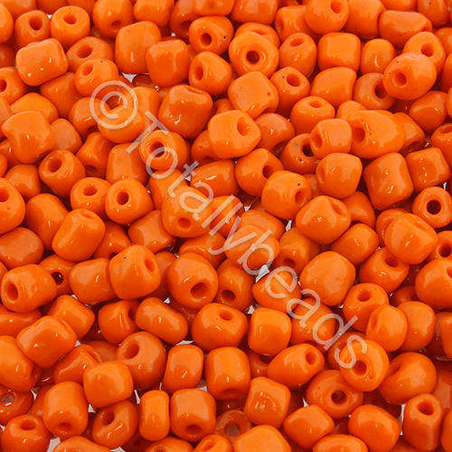 Seed Beads Opaque Orange - Size 6 100g