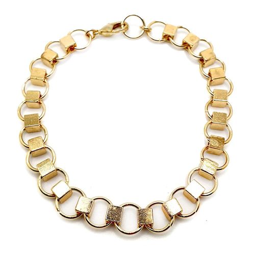 Cube Chain Maille gold jewelry making kit — DIY set with beads and instructions for creating handmade jewelry