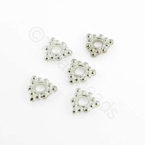 Silver Plated Bead - Triangle Disc 7mm 25pcs