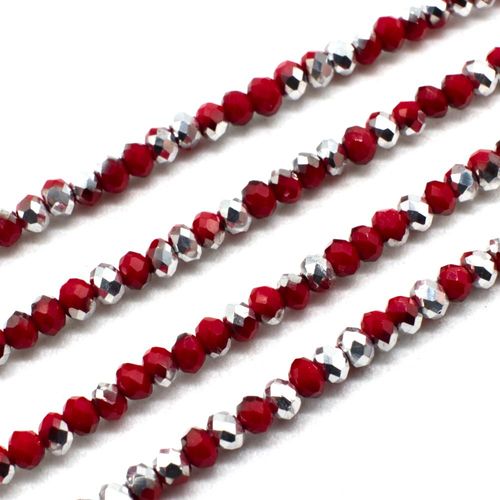 3mm crystal beads red mirror, pack of 150 — faceted for jewelry making and beadwork