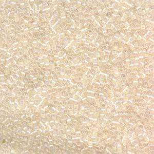 size 11 Miyuki Delica seed beads off white ab db052 5g — 5g pack, premium Japanese cylinder beads perfect for bead weaving, embroidery, a…