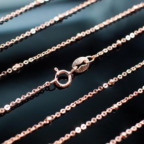 Rose Gold Sterling 925 Chain Necklace Ball Link 2x1.5 16 string 6mm for jewellery making