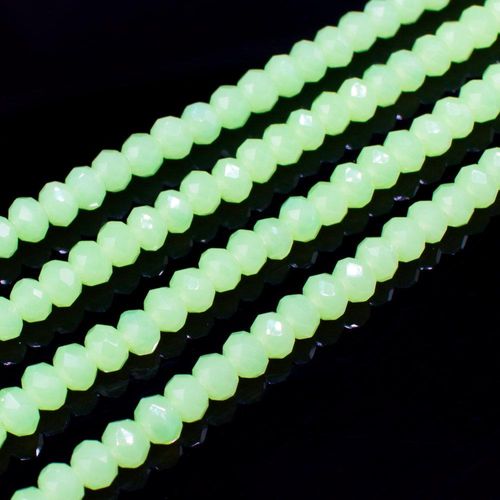 3.5mm crystal beads opal lime green, pack of 130 — faceted for jewelry making and beadwork