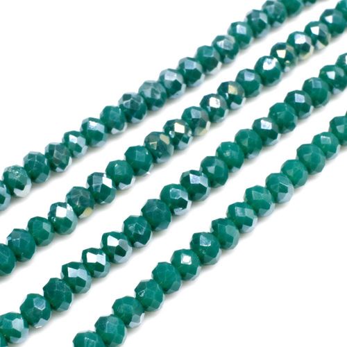 3.5mm crystal beads opaque teal ab, pack of 130 — AB finish, faceted for jewelry making and beadwork