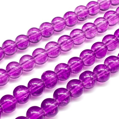 Crackle Beads Round 6mm Purple 65pcs for jewellery making
