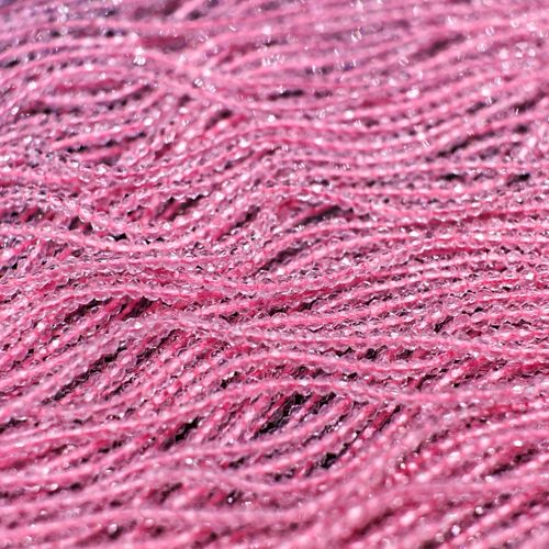 1.5mm crystal beads pink — faceted for jewelry making and beadwork