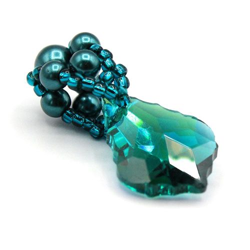 Elsie Baroque Pendant Bail Kit emerald jewelry making kit — DIY set with beads and instructions for creating handmade jewelry
