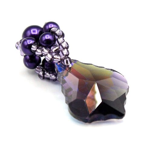 Elsie Baroque Pendant Bail Kit purple velvet jewelry making kit — DIY set with beads and instructions for creating handmade jewelry