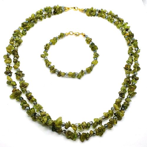 Anya Necklace & Bracelet Set peridot bracelet making kit — DIY set with beads and instructions for creating handmade jewelry