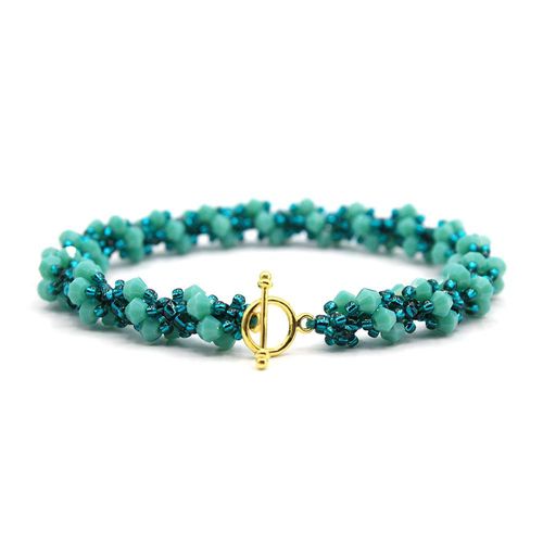 Seraphina Bracelet teal bracelet making kit — DIY set with beads and instructions for creating handmade jewelry