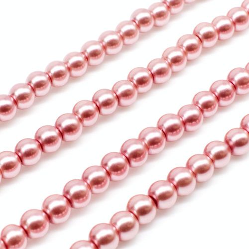 Glass Pearl Round Beads 4mm - Watermelon