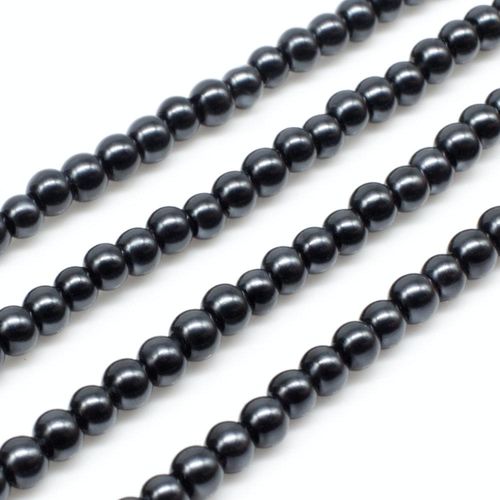 Glass Pearl Round Beads 3mm - Space Grey