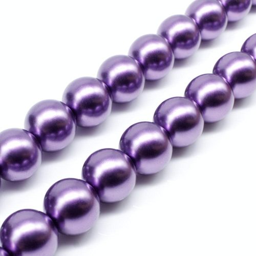 Glass Pearl Round Beads 12mm Wisteria for jewellery making