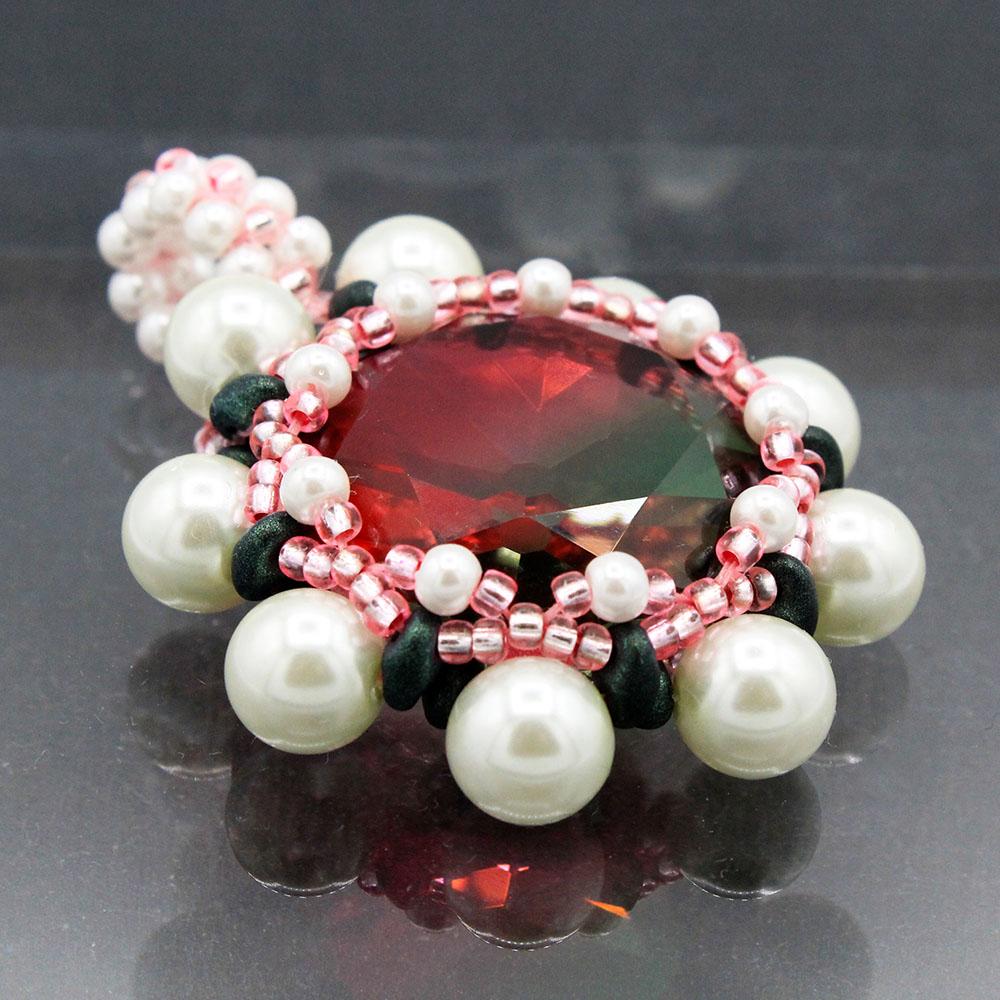 Eliana Crystal Pendant orchid jewelry making kit — DIY set with beads and instructions for creating handmade jewelry