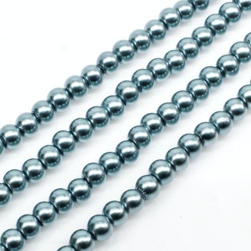 Glass Pearl Round Beads 3mm - Steel Blue